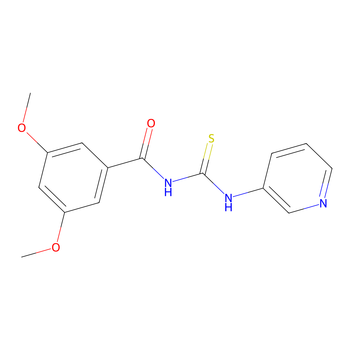 3,5-dimethoxy-N-(pyridin-3-ylcarbamothioyl)benzamide molecular structure, CAS 429656-58-6