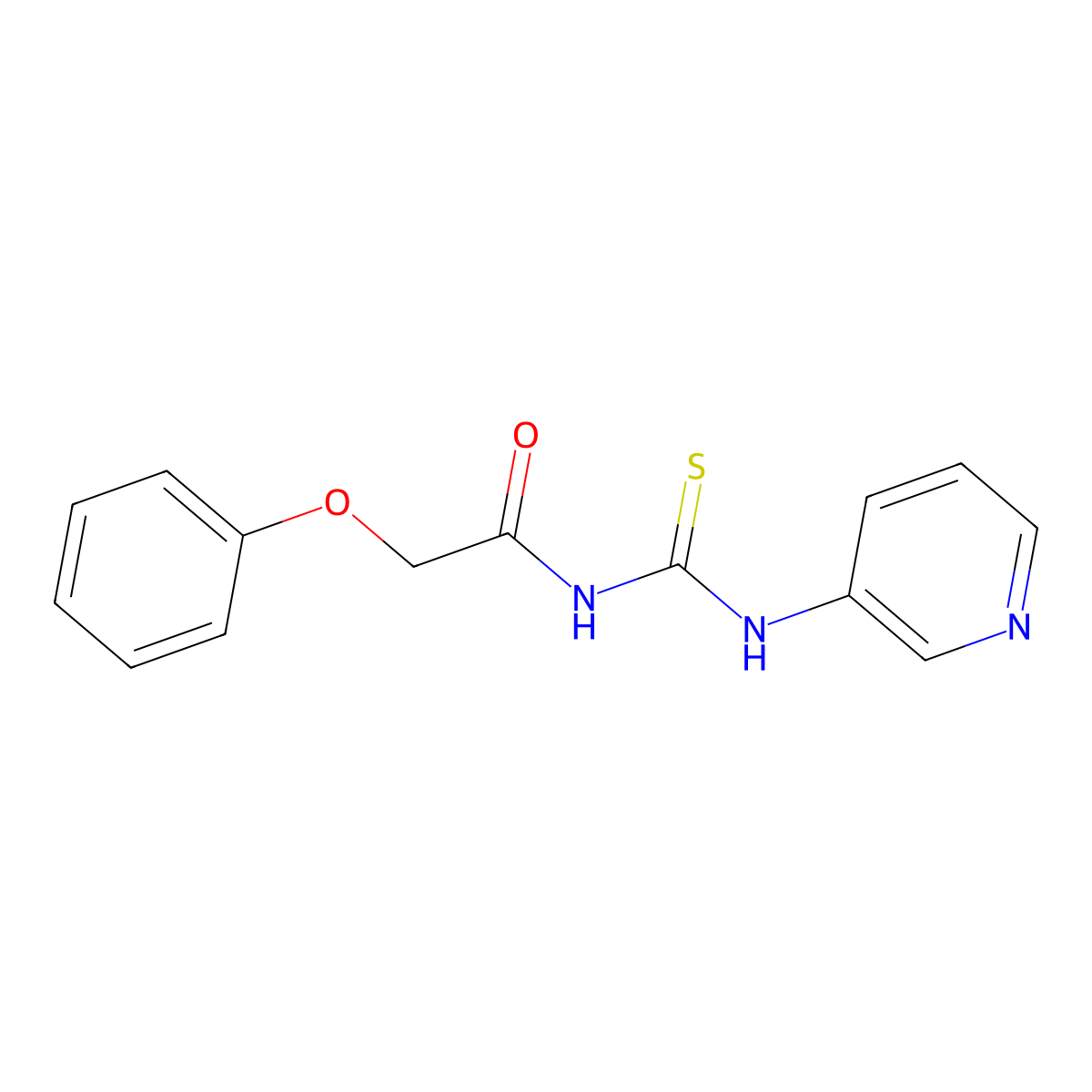 2-phenoxy-N-(pyridin-3-ylcarbamothioyl)acetamide molecular structure, CAS 429656-59-7