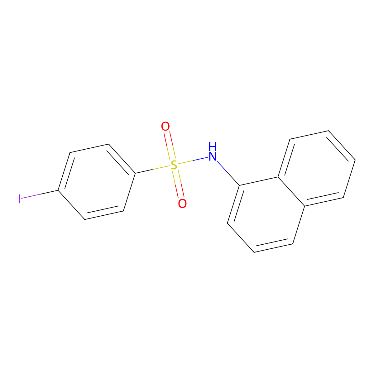 4-iodo-N-naphthalen-1-ylbenzenesulfonamide molecular structure, CAS 429656-61-1