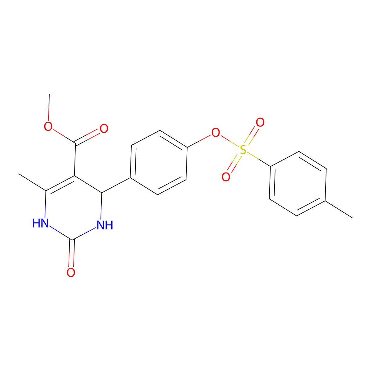 Methyl 6-methyl-4-(4-{[(4-methylphenyl)sulfonyl]oxy}phenyl)-2-oxo-1,2,3,4-tetrahydropyrimidine-5-carboxylate molecular structure, CAS 429656-75-7