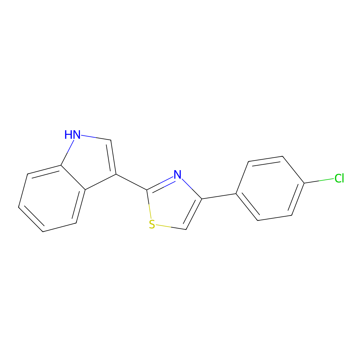 3-[4-(4-chlorophenyl)-1,3-thiazol-2-yl]-1H-indole molecular structure, CAS 429656-76-8