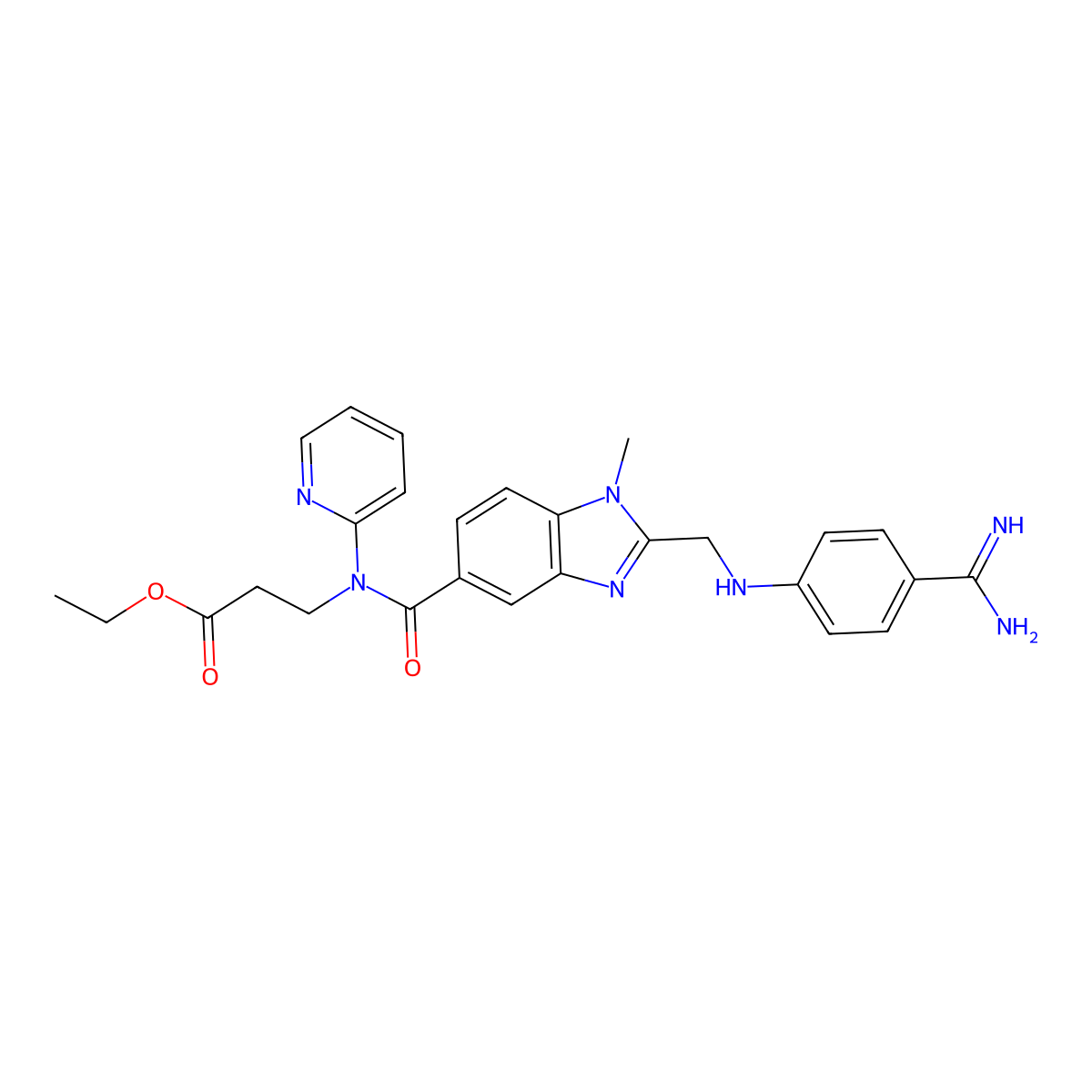 Dabigatran Ethyl Ester molecular structure, CAS 429658-95-7