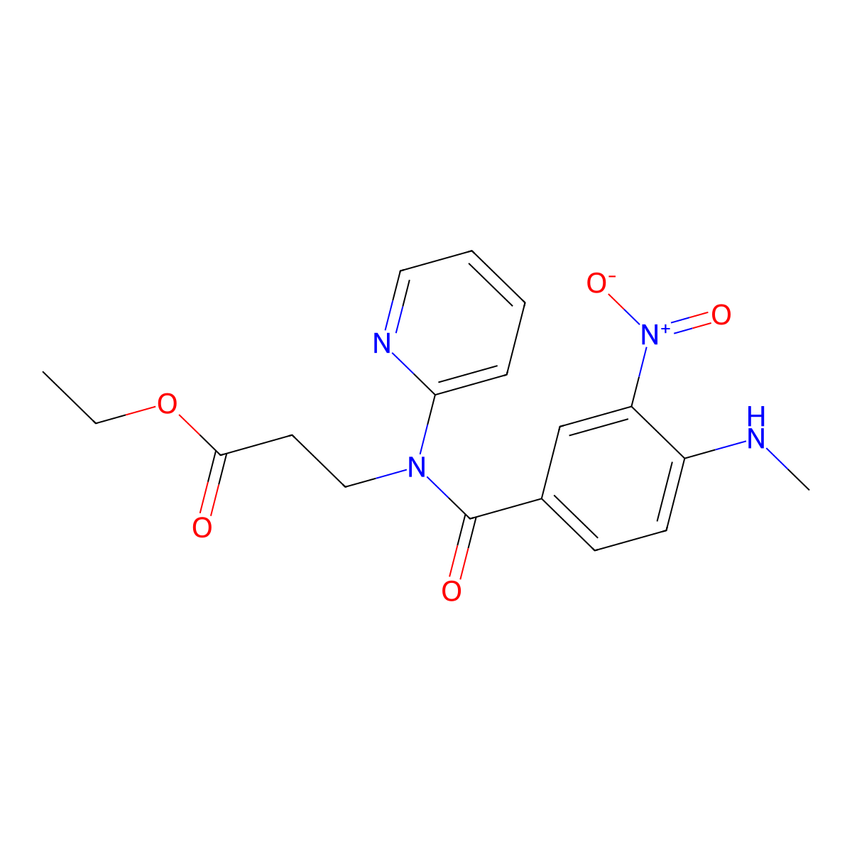 N-(4-(Methylamino)-3-nitrobenzoyl)-N-2-pyridinyl-beta-alanine ethyl ester molecular structure, CAS 429659-01-8