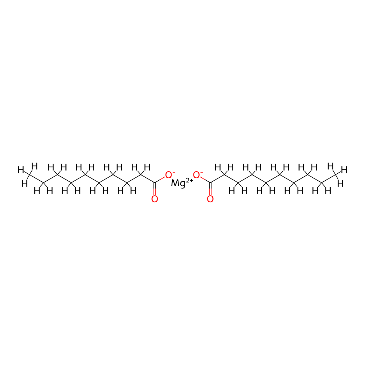 Magnesium decanoate molecular structure, CAS 42966-30-3