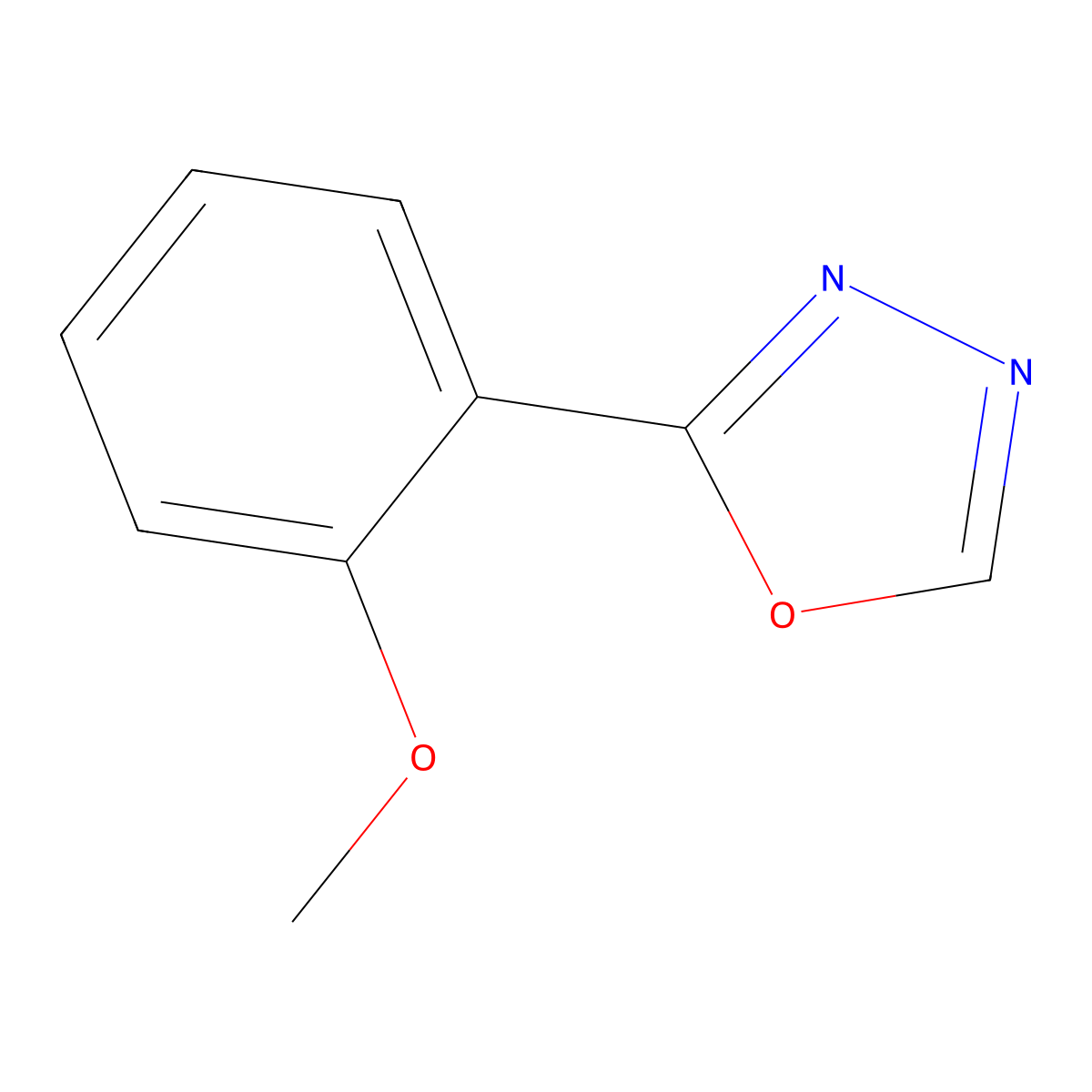 2-(2-Methoxyphenyl)-1,3,4-oxadiazole molecular structure, CAS 42966-95-0