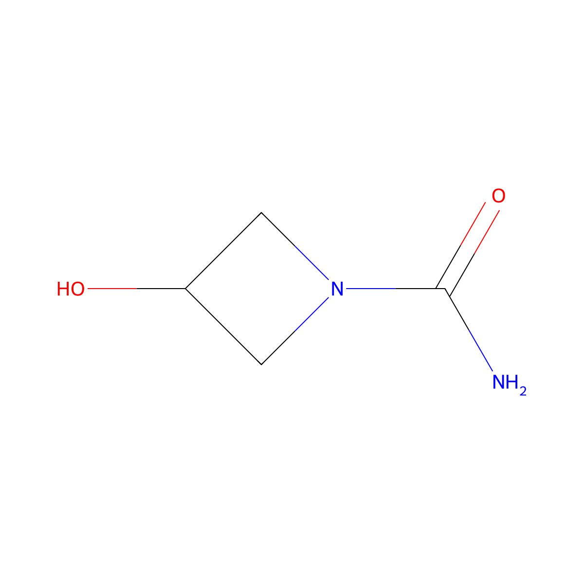3-Hydroxyazetidine-1-carboxamide molecular structure, CAS 429668-21-3