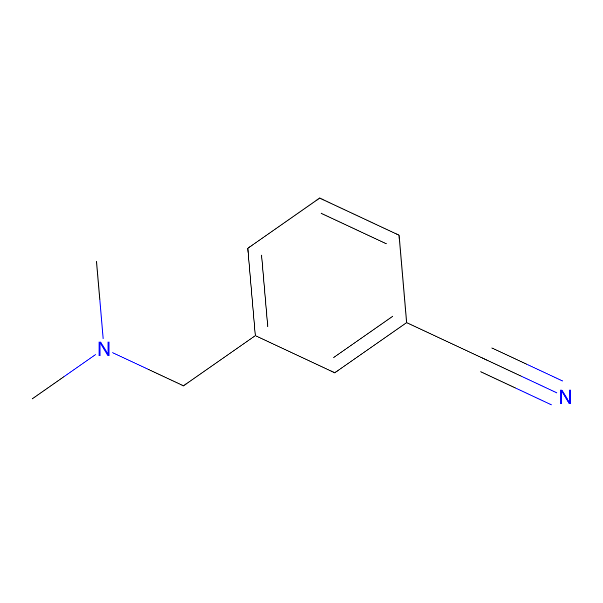 3-(Dimethylaminomethyl)benzonitrile molecular structure, CAS 42967-27-1