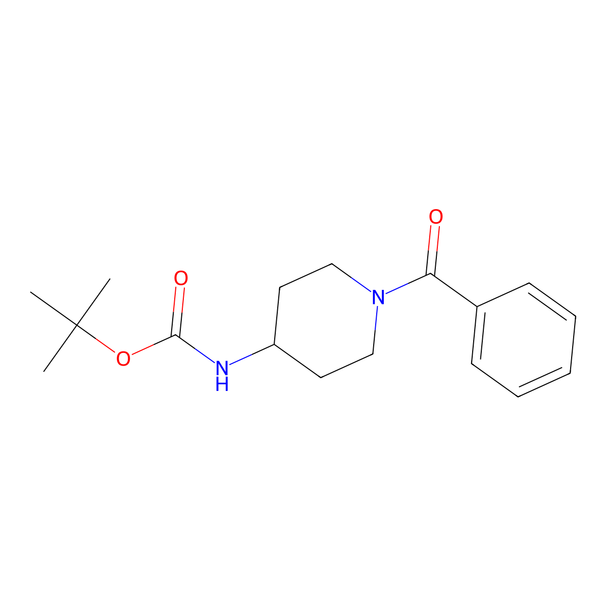 (1-Benzoyl-4-piperidinyl)-carbamic acid 1,1-dimethylethyl ester molecular structure, CAS 429677-00-9