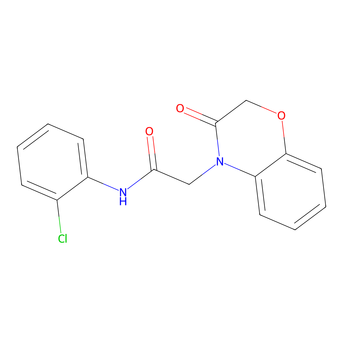 N-(2-chlorophenyl)-2-(3-oxo-1,4-benzoxazin-4-yl)acetamide molecular structure, CAS 42968-27-4