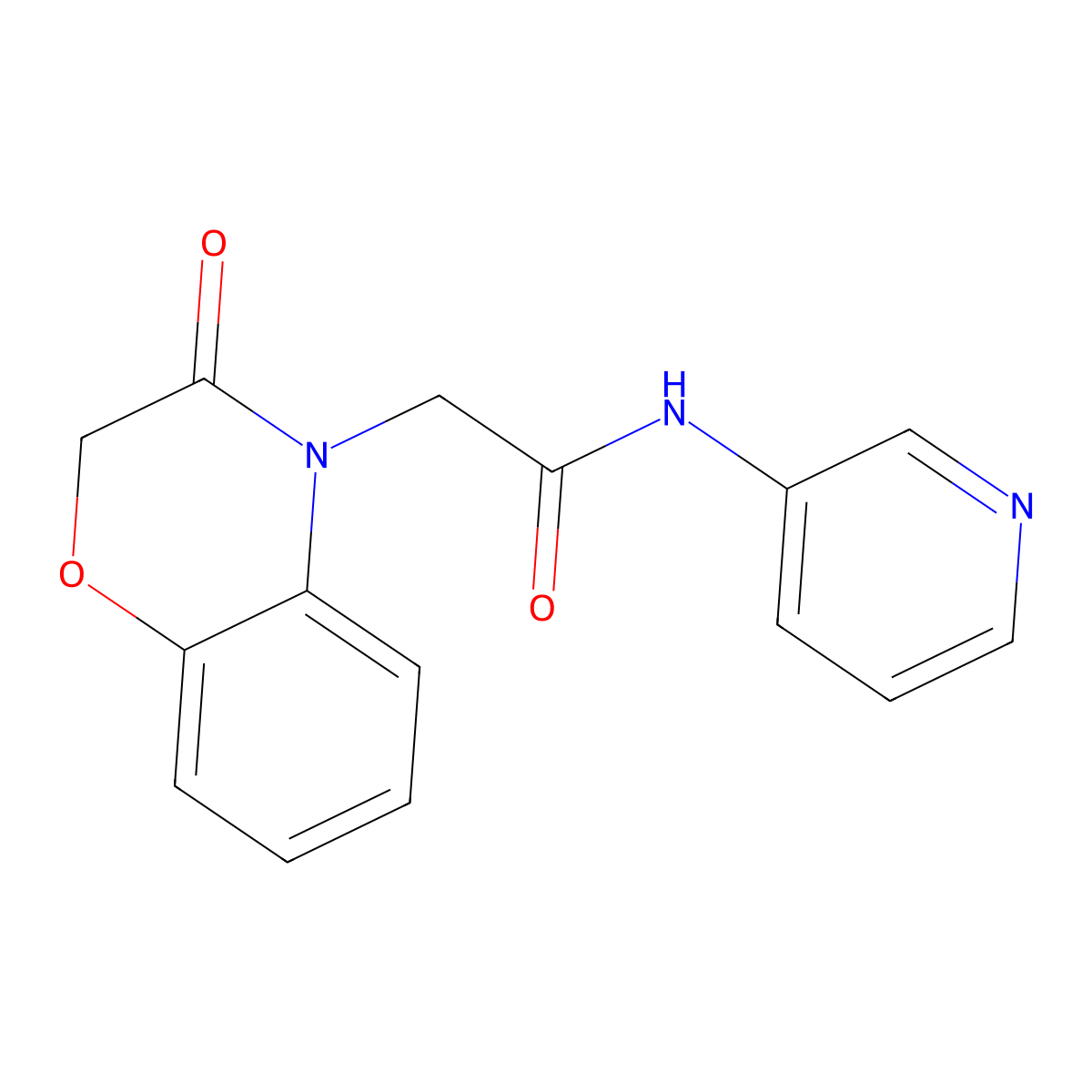 2-(3-oxo-1,4-benzoxazin-4-yl)-N-pyridin-3-ylacetamide molecular structure, CAS 42968-29-6
