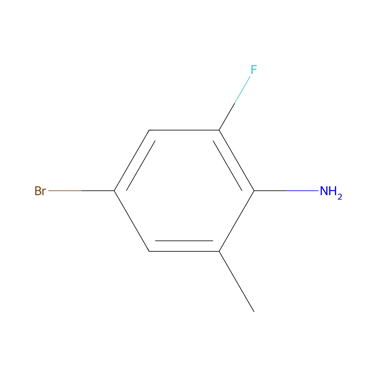 4-Bromo-2-fluoro-6-methylaniline molecular structure, CAS 429683-46-5