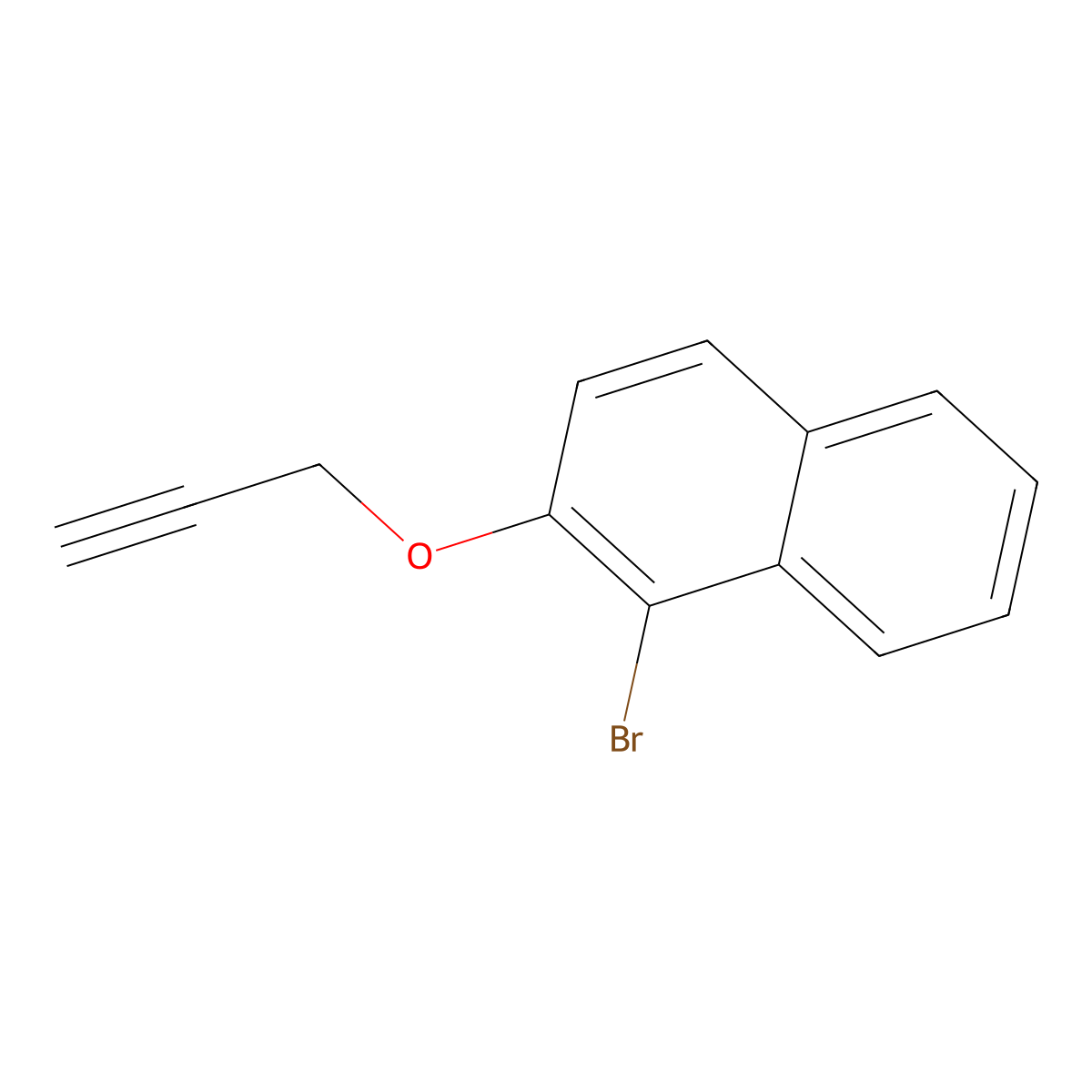 1-Bromo-2-(prop-2-yn-1-yloxy)naphthalene molecular structure, CAS 42969-71-1
