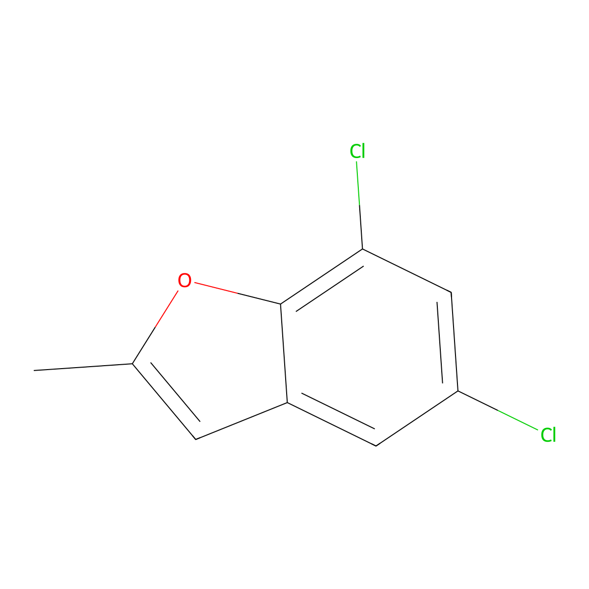 Benzofuran, 5,7-dichloro-2-methyl- molecular structure, CAS 42969-85-7