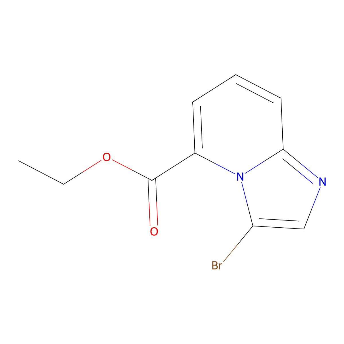 Ethyl 3-bromoimidazo[1,2-a]pyridine-5-carboxylate molecular structure, CAS 429690-42-6
