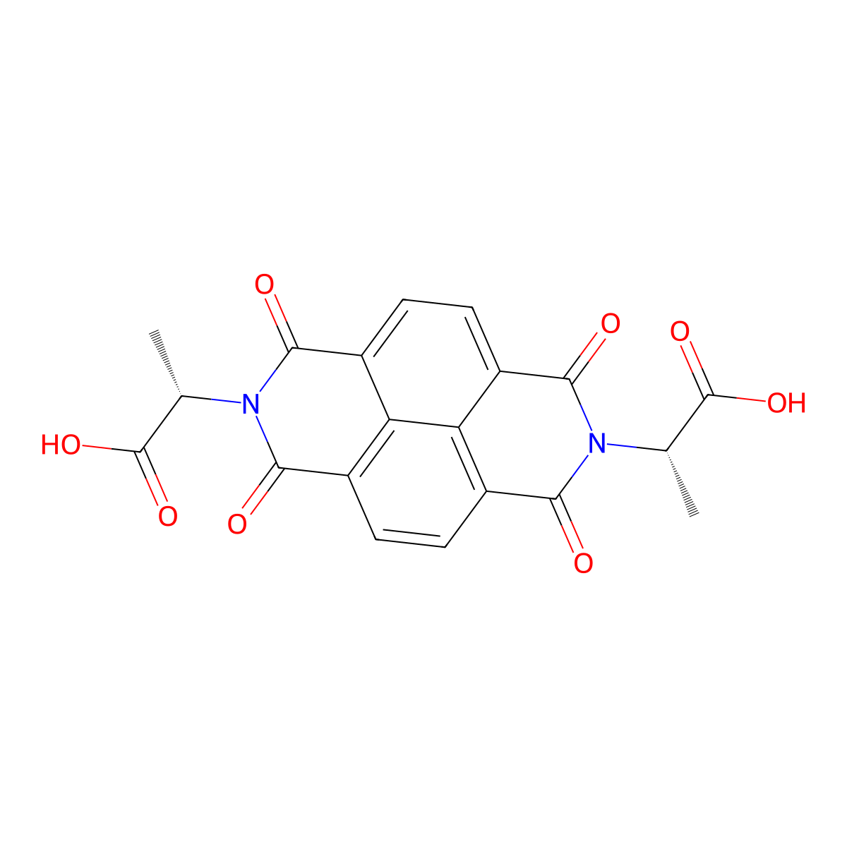 (2S,2'S)-2,2'-(1,3,6,8-Tetraoxo-1,3,6,8-tetrahydrobenzo[lmn][3,8]phenanthroline-2,7-diyl)dipropionic acid molecular structure, CAS 429692-85-3