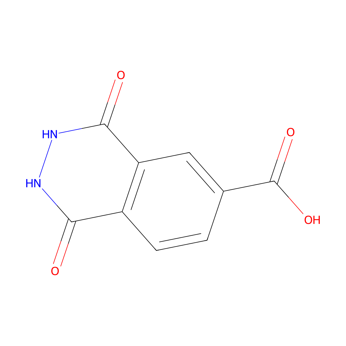 1,4-Dioxo-1,2,3,4-tetrahydrophthalazine-6-carboxylic acid molecular structure, CAS 42972-13-4