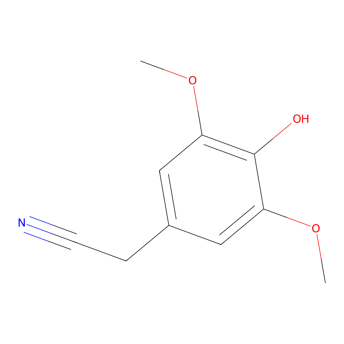 2-(4-Hydroxy-3,5-dimethoxyphenyl)acetonitrile molecular structure, CAS 42973-55-7
