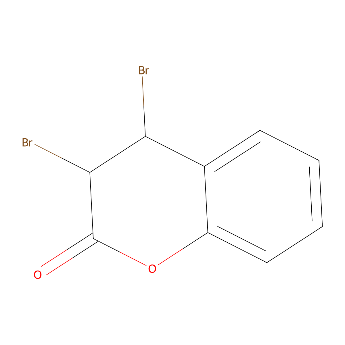2H-1-Benzopyran-2-one, 3,4-dibromo-3,4-dihydro- molecular structure, CAS 42974-18-5