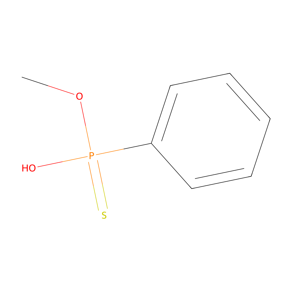 Phosphonothioic acid, phenyl-, O-methyl ester molecular structure, CAS 42976-67-0