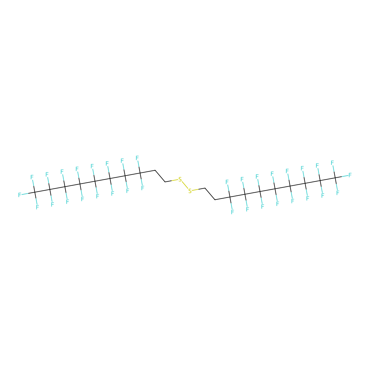 Bis(3,3,4,4,5,5,6,6,7,7,8,8,9,9,10,10,10-heptadecafluorodecyl) disulphide molecular structure, CAS 42977-21-9