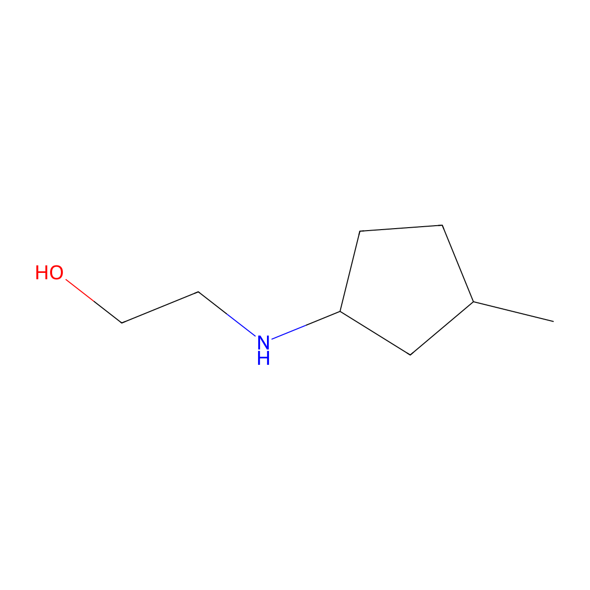2-[(3-Methylcyclopentyl)amino]ethan-1-ol molecular structure, CAS 42977-77-5