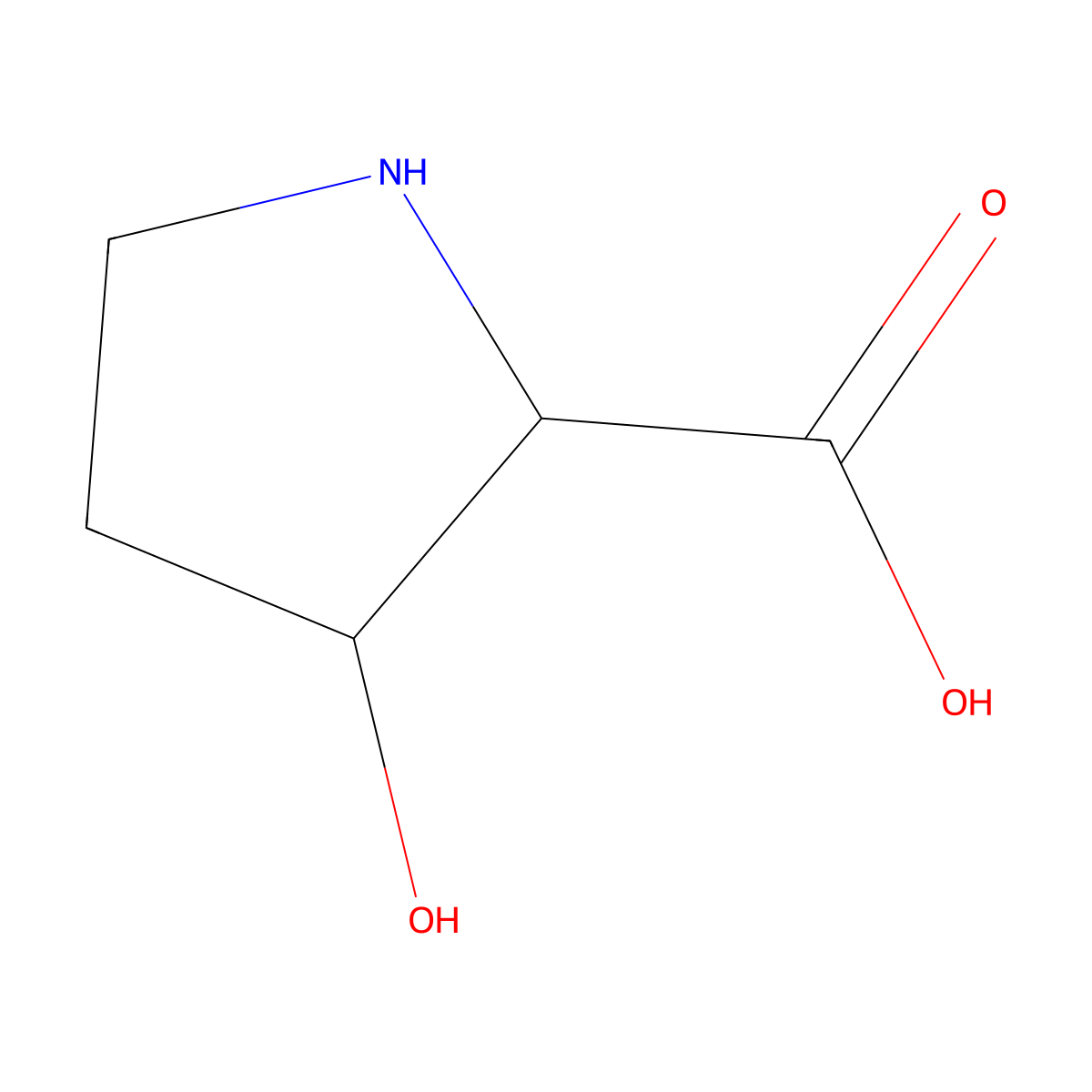 3-Hydroxypyrrolidine-2-carboxylic acid molecular structure, CAS 4298-06-0