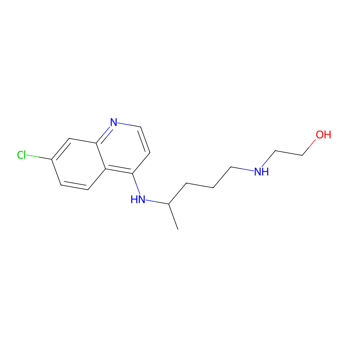 (+-)-Desethylhydroxychloroquine molecular structure, CAS 4298-15-1