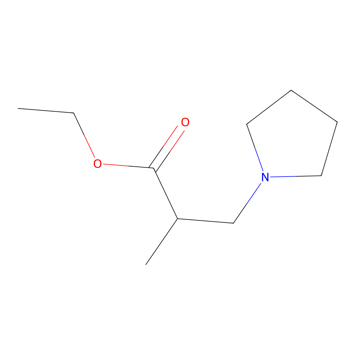 Ethyl 2-Methyl-3-(pyrrolidin-1-yl)propanoate molecular structure, CAS 42980-61-0