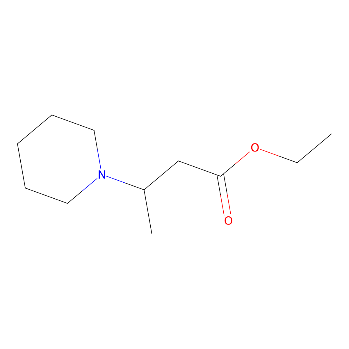Ethyl 3-(1-piperidyl)butanoate molecular structure, CAS 42980-68-7