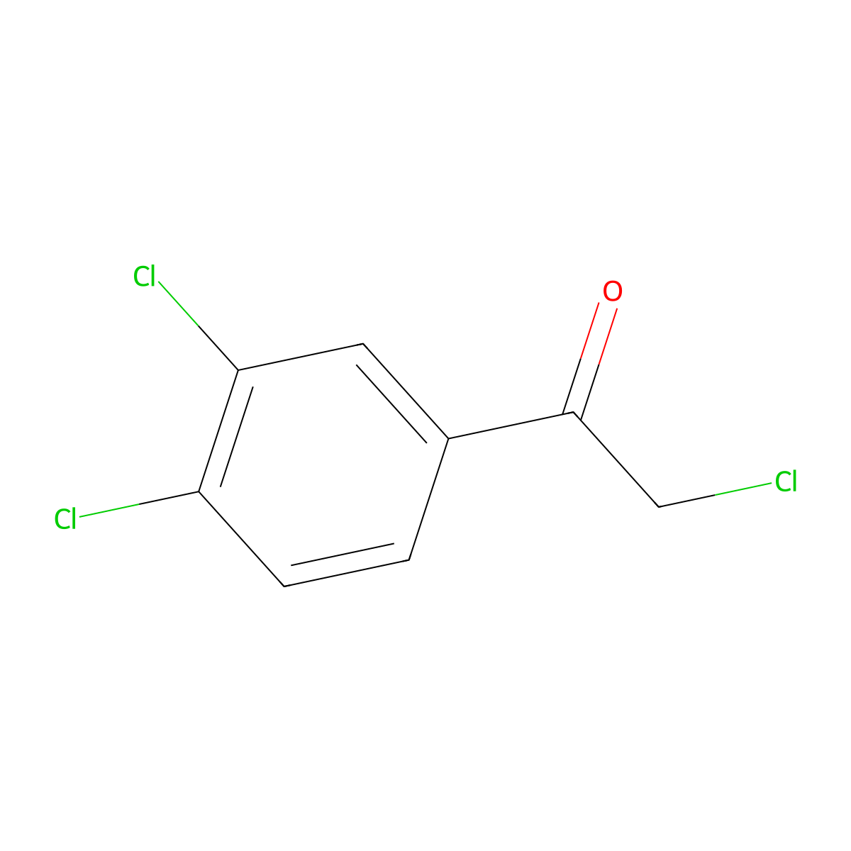 2-Chloro-1-(3,4-dichlorophenyl)ethan-1-one molecular structure, CAS 42981-08-8