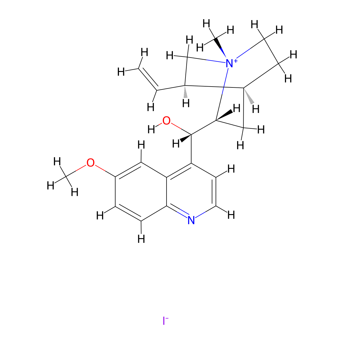 Quinidine methiodide molecular structure, CAS 42982-87-6