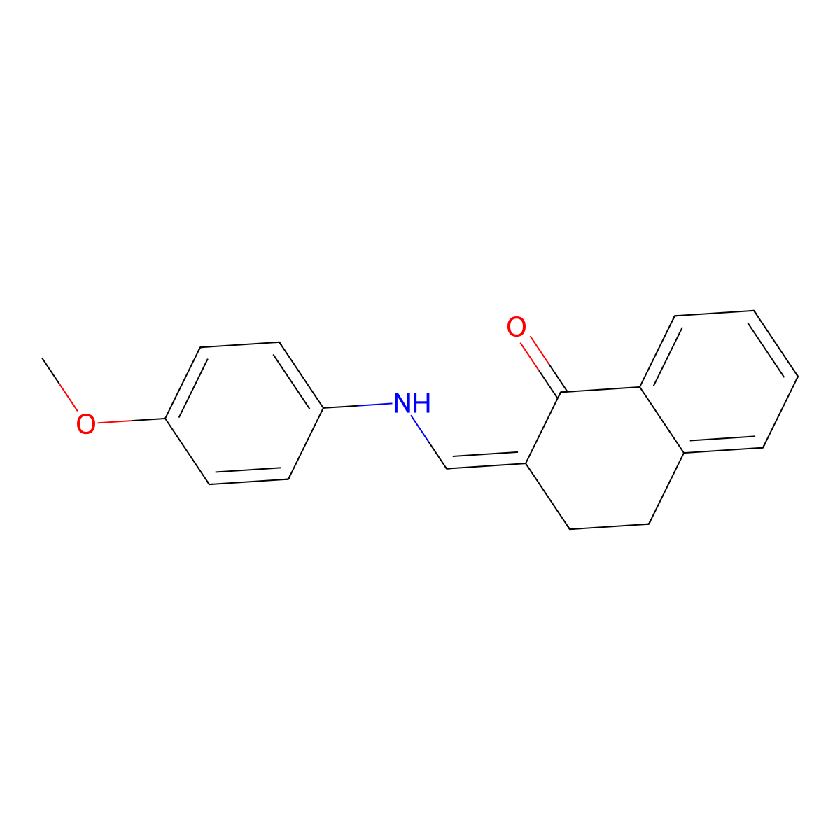 3,4-Dihydro-2-[[(4-methoxyphenyl)amino]methylene]-1(2H)-naphthalenone molecular structure, CAS 42985-82-0
