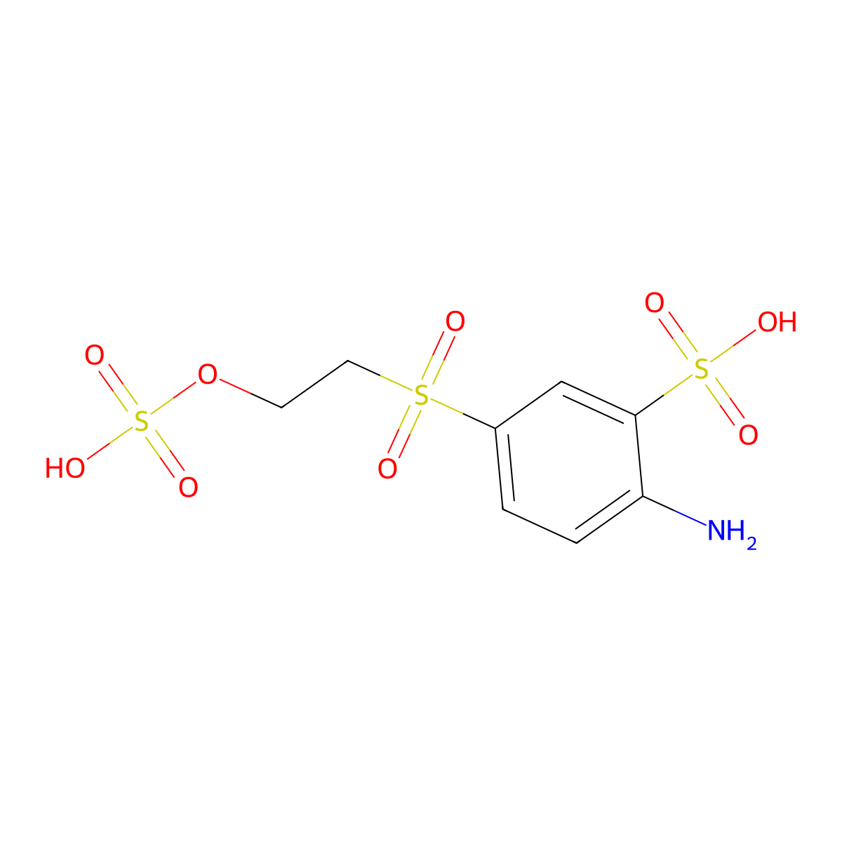 2-Amino-5-(2-sulfatoethylsulfonyl)benzenesulfonic acid molecular structure, CAS 42986-22-1