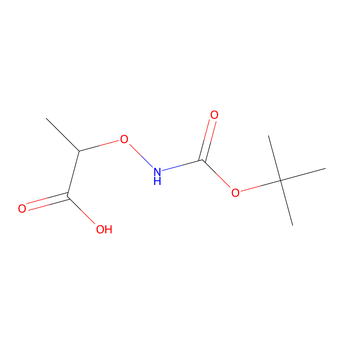 2-(((Tert-butoxycarbonyl)amino)oxy)propanoic acid molecular structure, CAS 42989-90-2