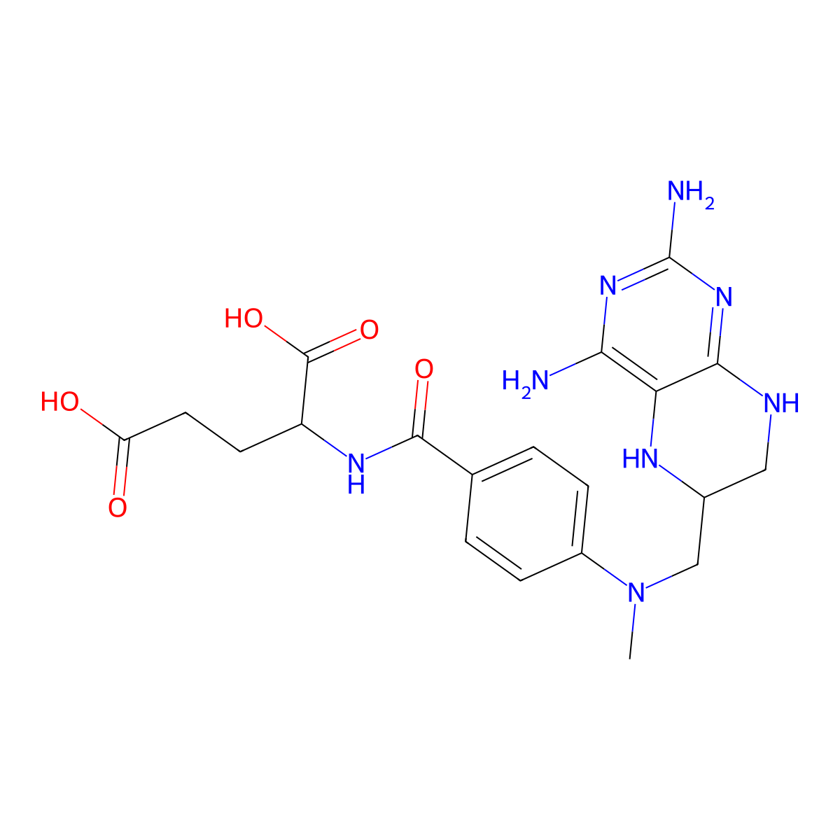 Tetrahydromethotrexate molecular structure, CAS 4299-28-9