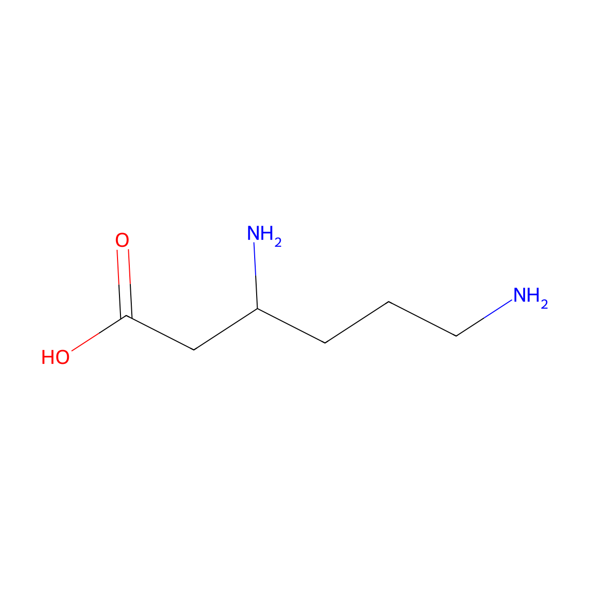 3,6-Diaminohexanoic acid molecular structure, CAS 4299-56-3