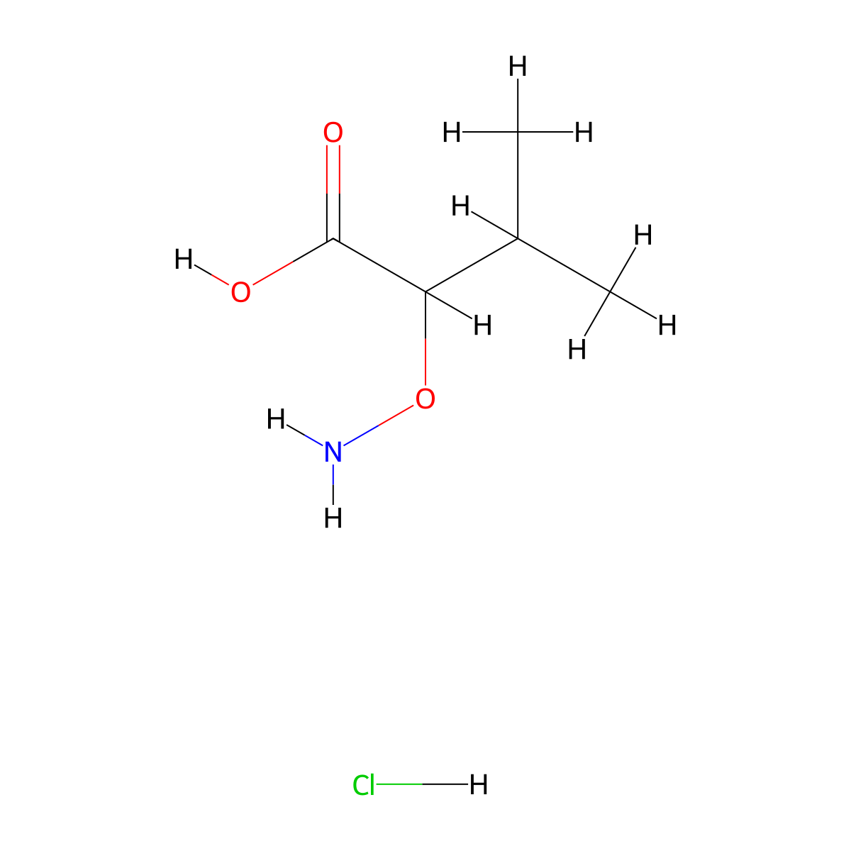 2-(Aminooxy)-3-methylbutanoic acid hydrochloride molecular structure, CAS 42990-22-7