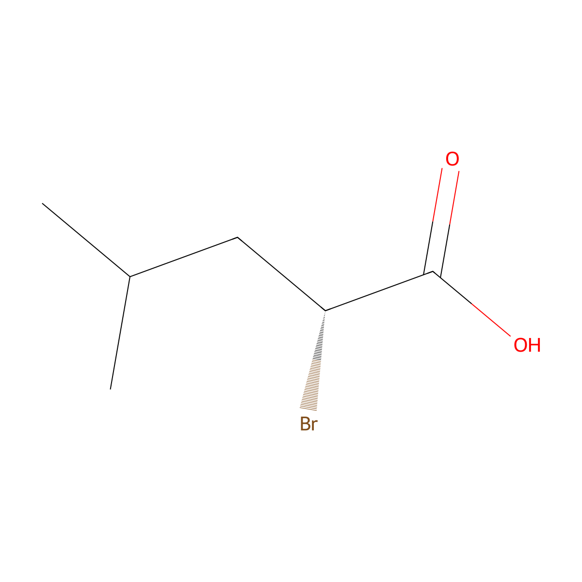 (2R)-2-bromo-4-methylpentanoic acid molecular structure, CAS 42990-28-3