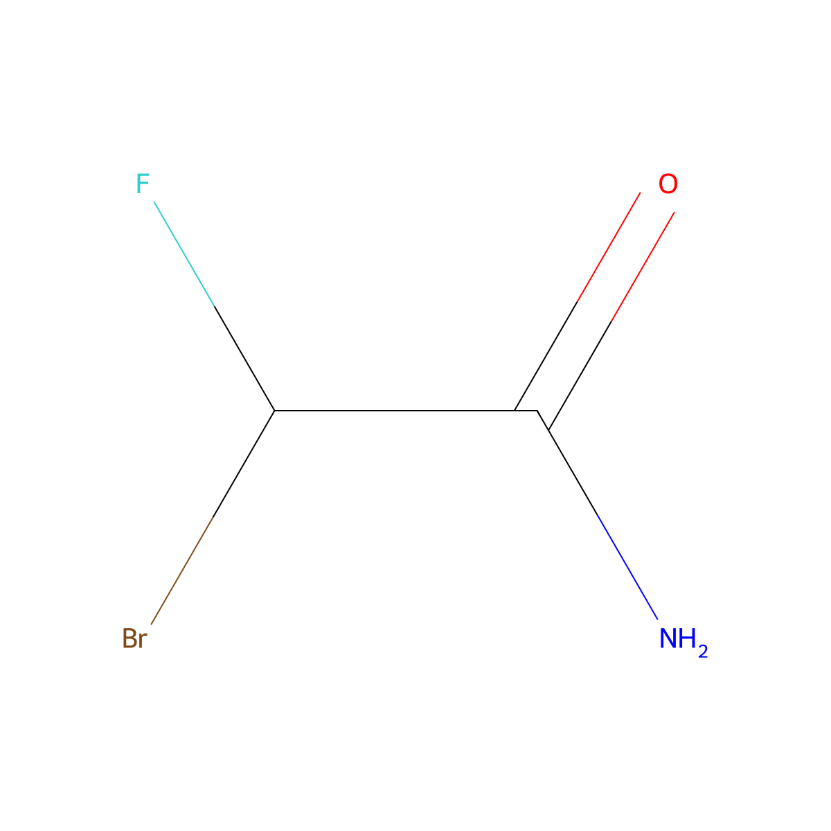 2-Bromo-2-fluoroacetamide molecular structure, CAS 430-91-1