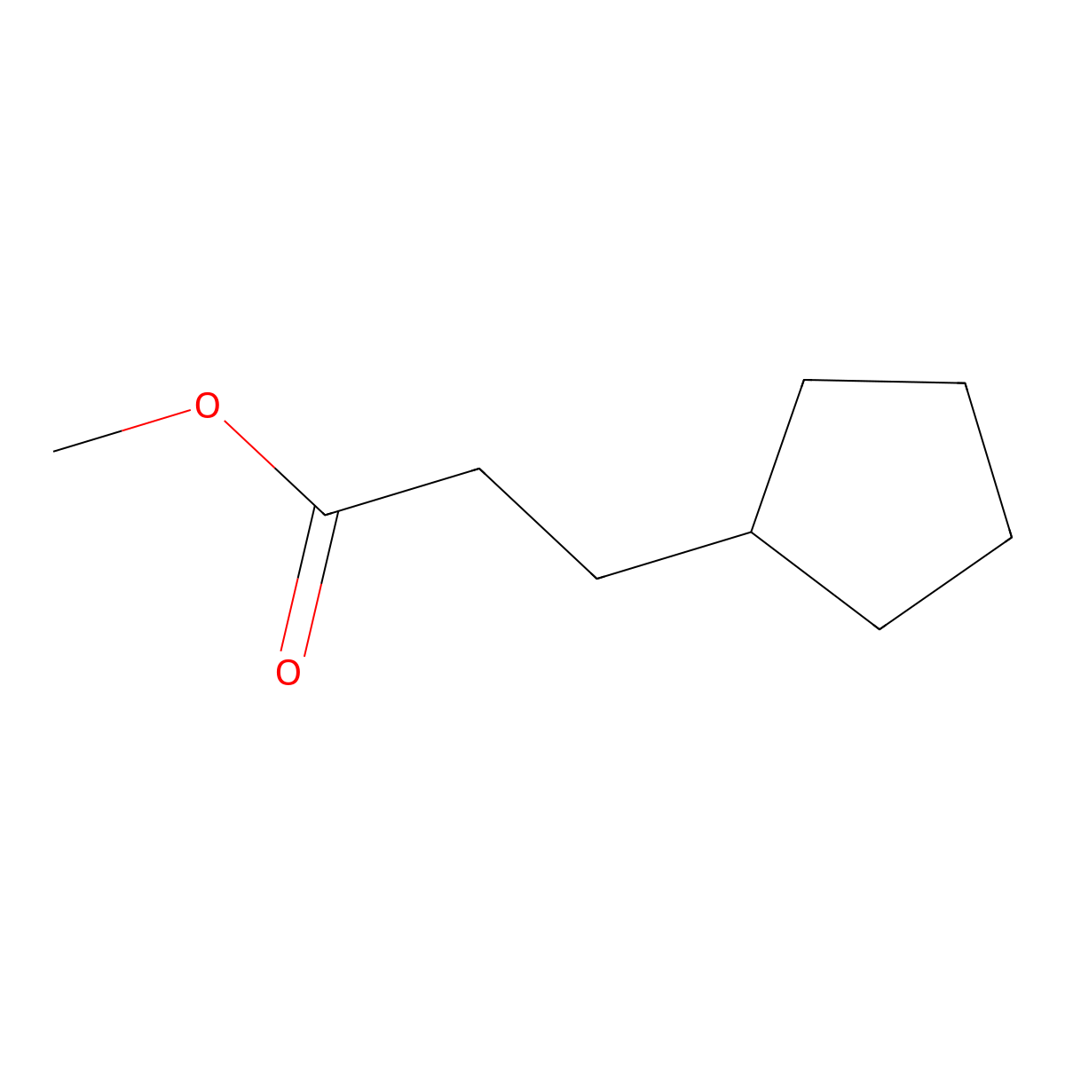 Methyl 3-cyclopentylpropanoate molecular structure, CAS 4300-02-1