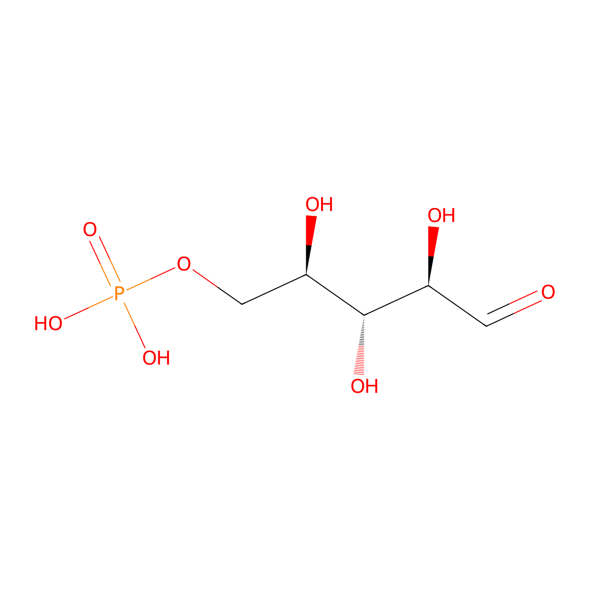 Ribose 5-phosphate molecular structure, CAS 4300-28-1