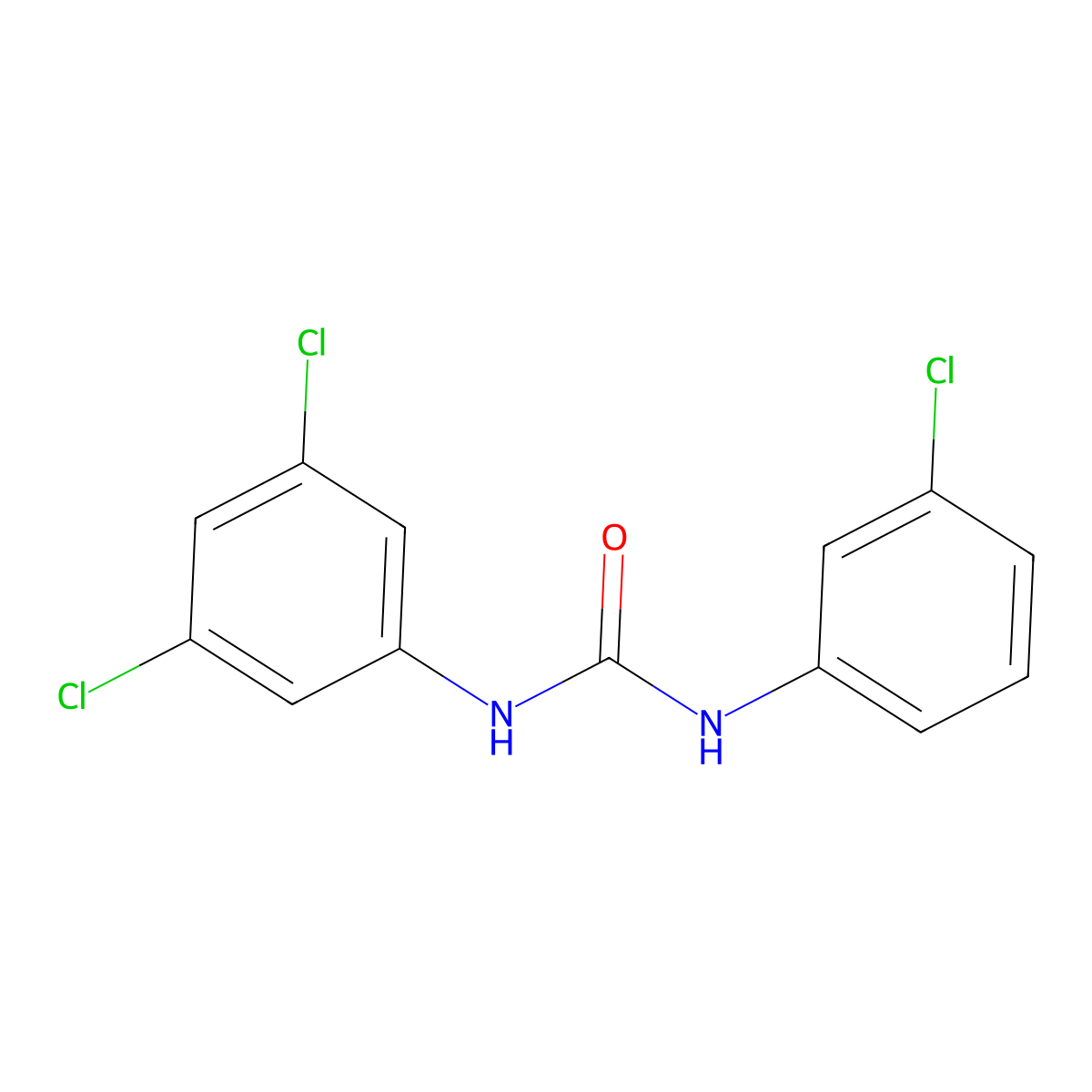 1-(3-Chlorophenyl)-3-(3,5-dichlorophenyl)urea molecular structure, CAS 4300-36-1