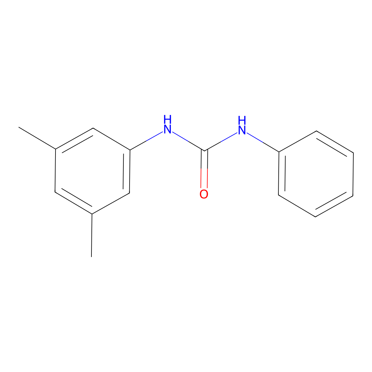 N-(3,5-dimethylphenyl)-N'-phenylurea molecular structure, CAS 4300-44-1