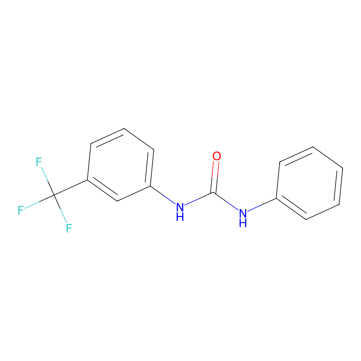 1-Phenyl-3-(3-(trifluoromethyl)phenyl)urea molecular structure, CAS 4300-46-3