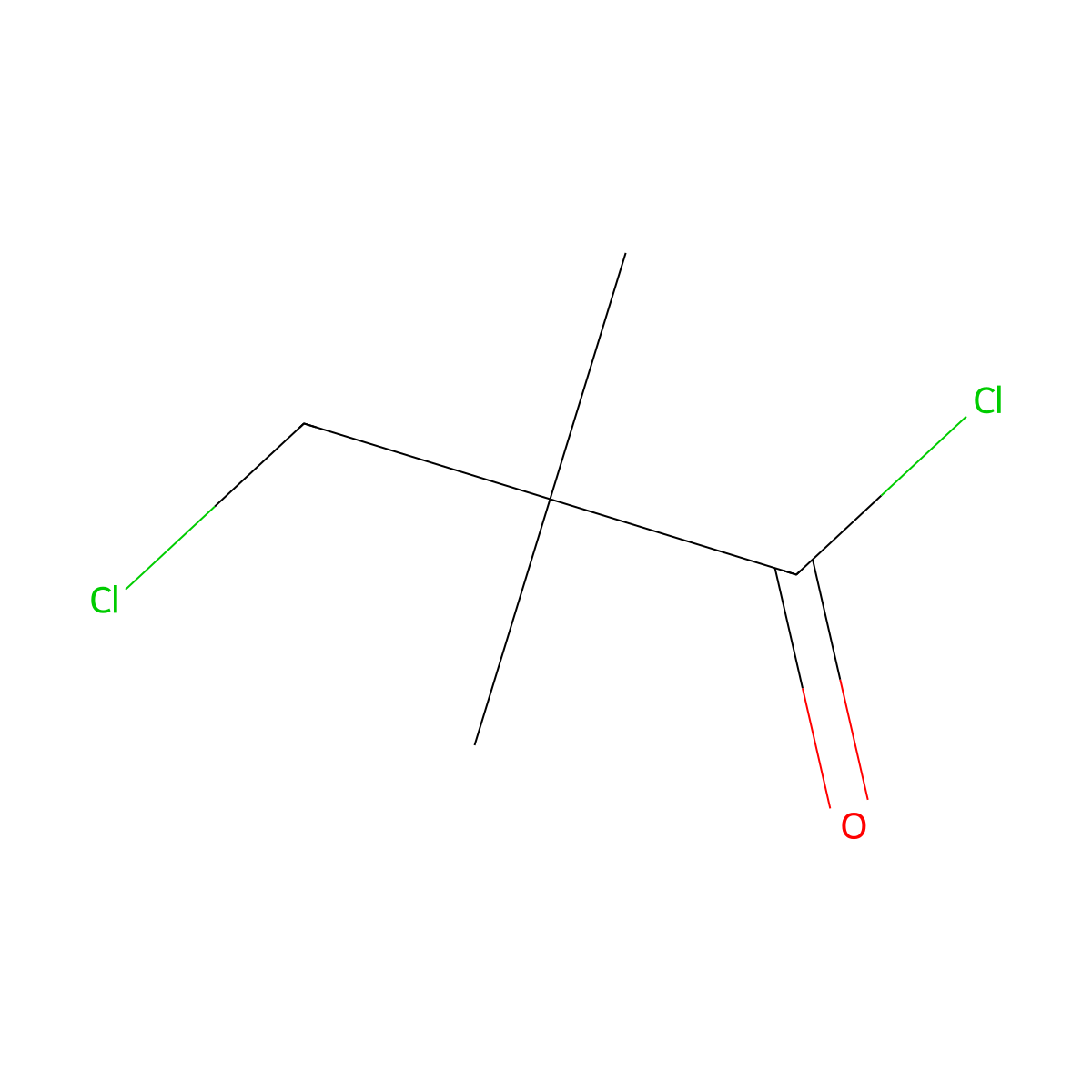 3-Chloro-2,2-dimethylpropanoyl chloride molecular structure, CAS 4300-97-4