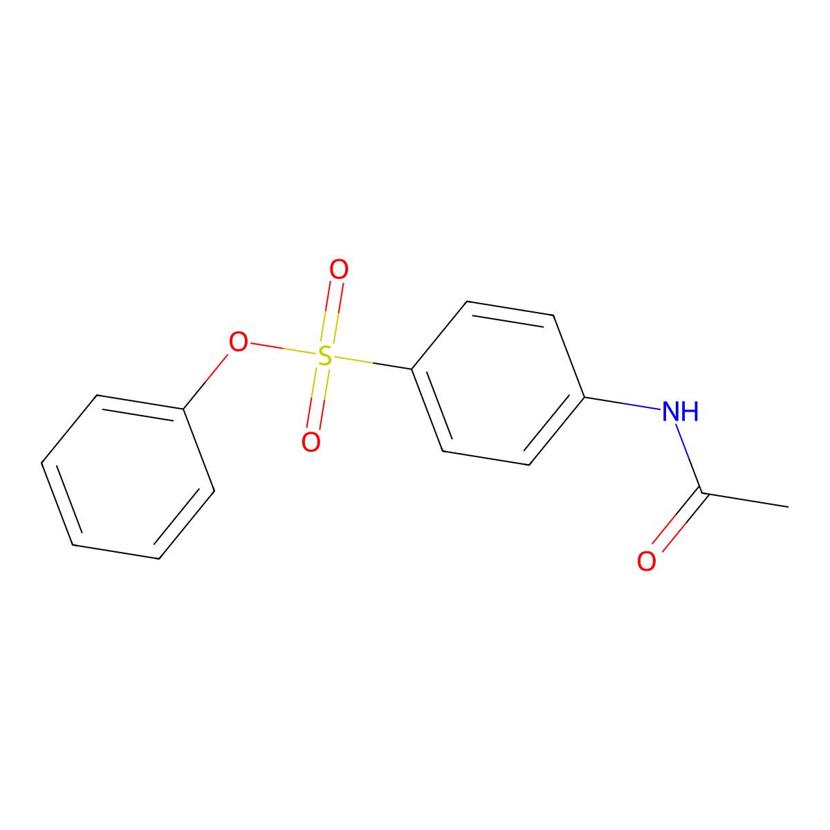 Benzenesulfonic acid, 4-(acetylamino)-, phenyl ester molecular structure, CAS 43001-55-4
