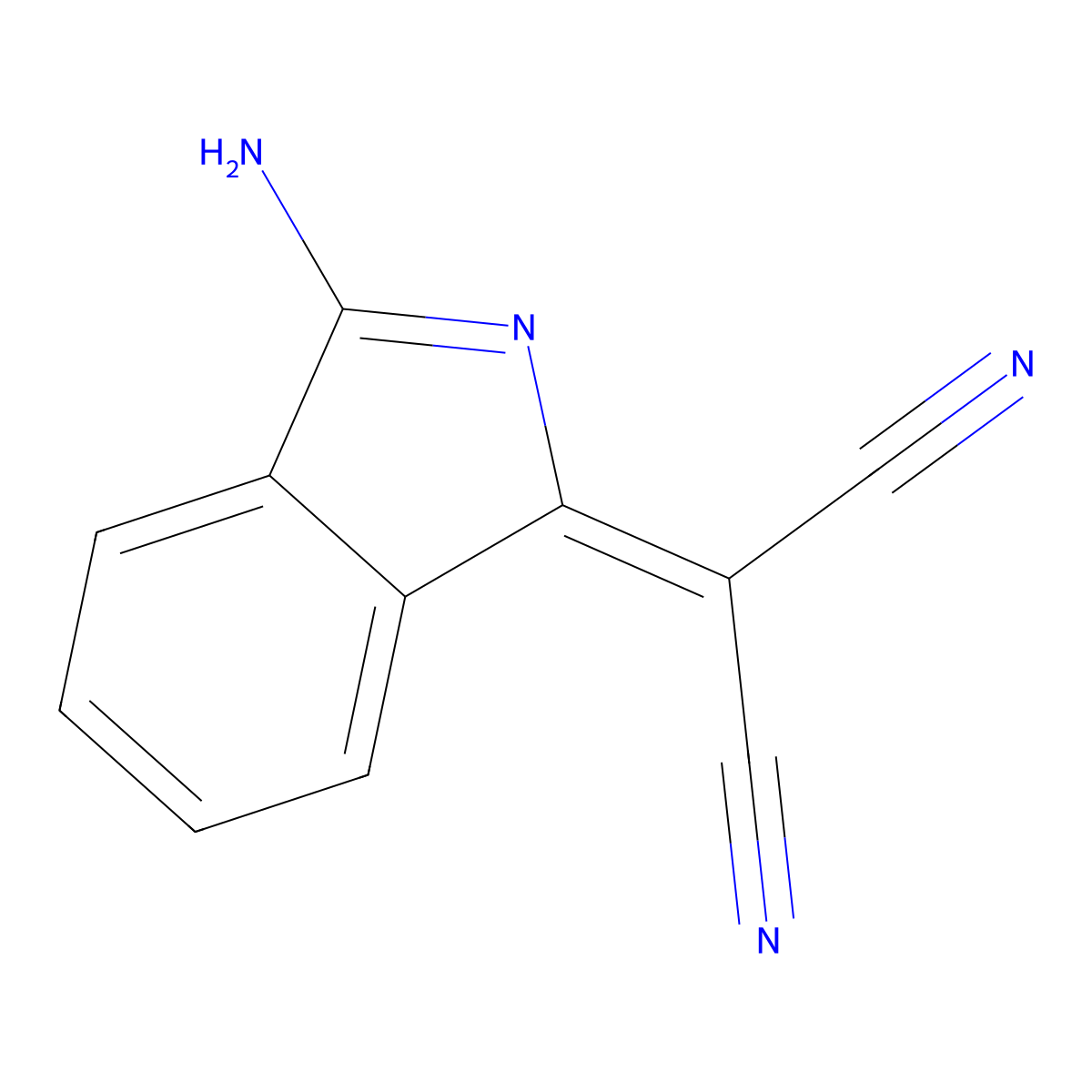 1-(Dicyanomethylene)-3-iminoisoindoline molecular structure, CAS 43002-19-3