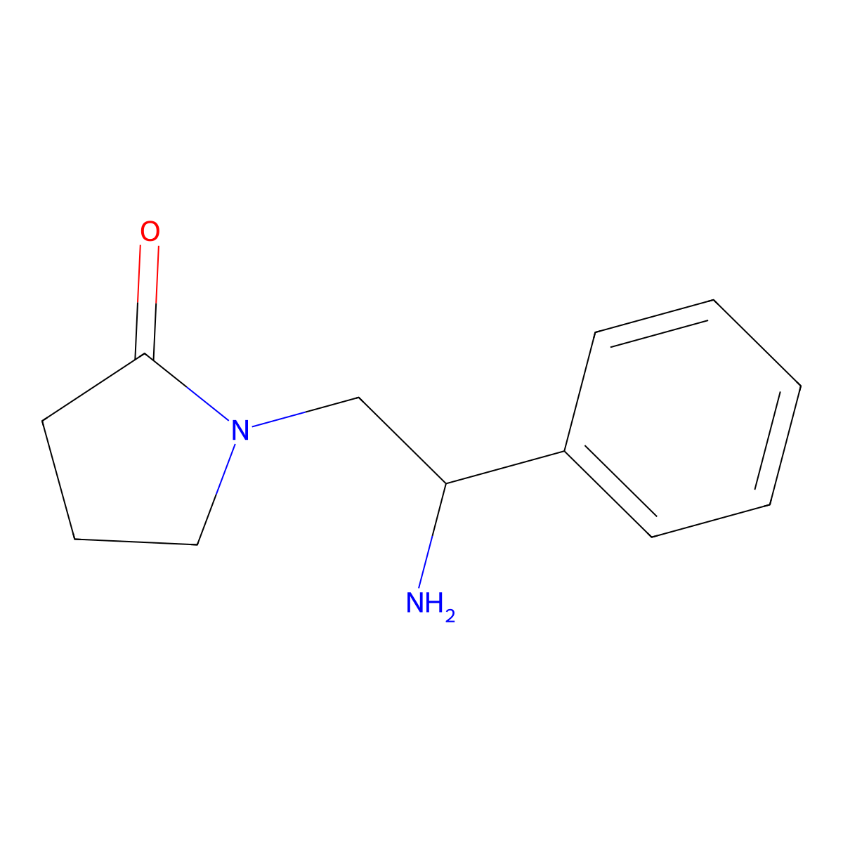 1-(2-Amino-2-phenylethyl)pyrrolidin-2-one molecular structure, CAS 43003-24-3