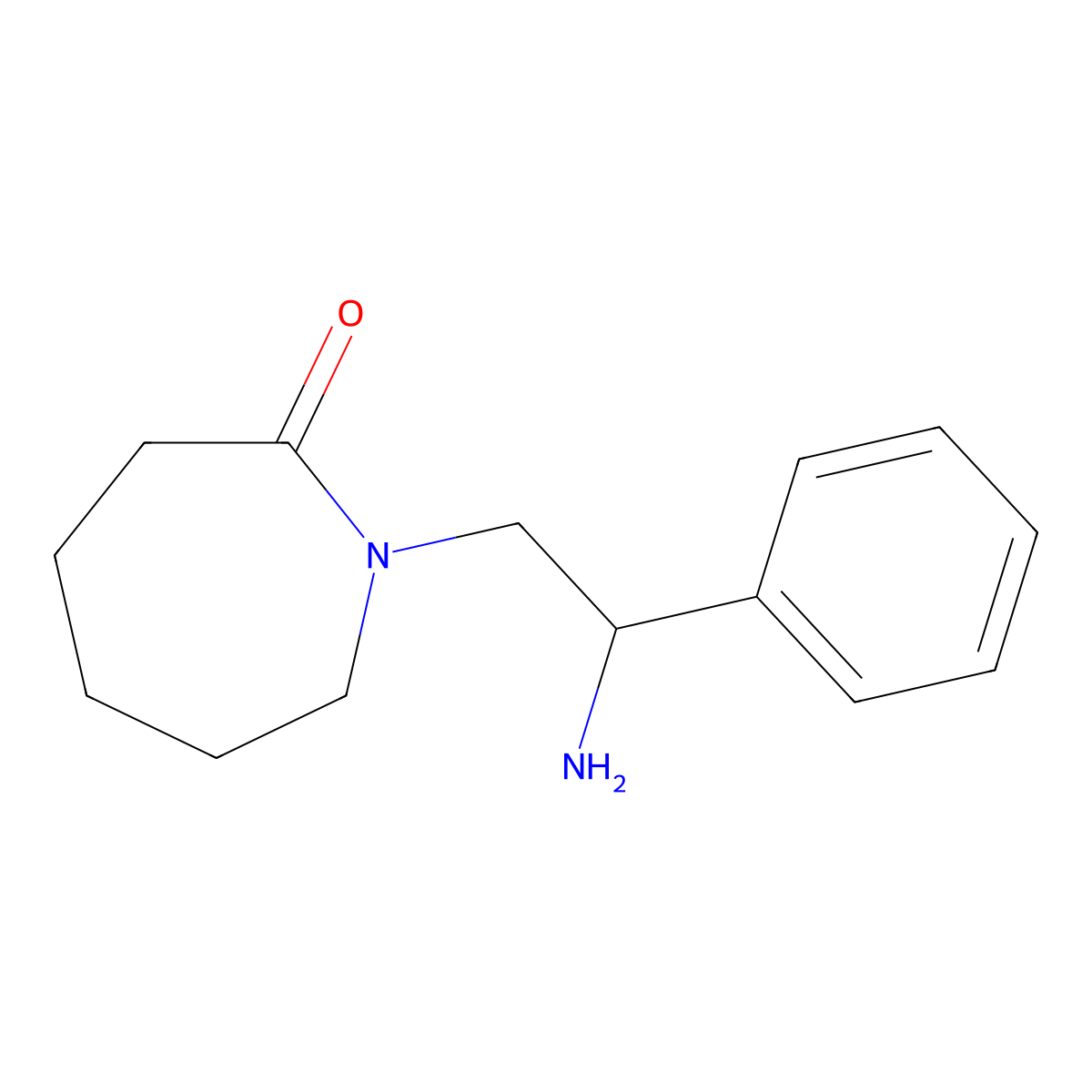 1-(2-Amino-2-phenylethyl)azepan-2-one molecular structure, CAS 43003-29-8