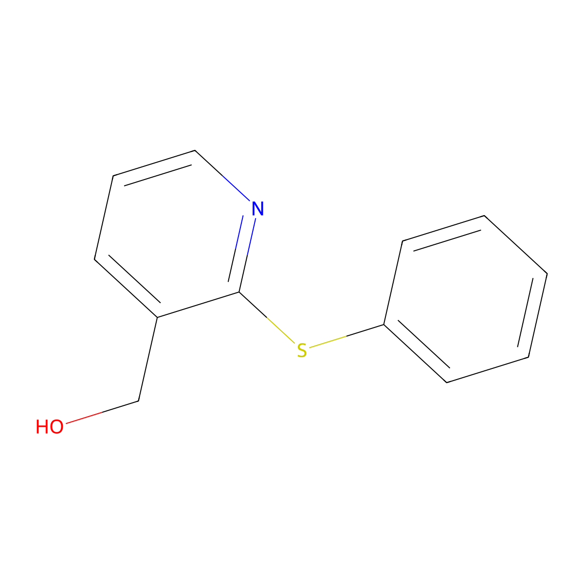 [2-(Phenylsulfanyl)-3-pyridinyl]methanol molecular structure, CAS 43003-89-0